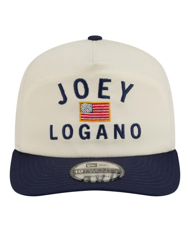 Men's Cream/Navy Joey Logano Flag 19TWENTY Adjustable Hat