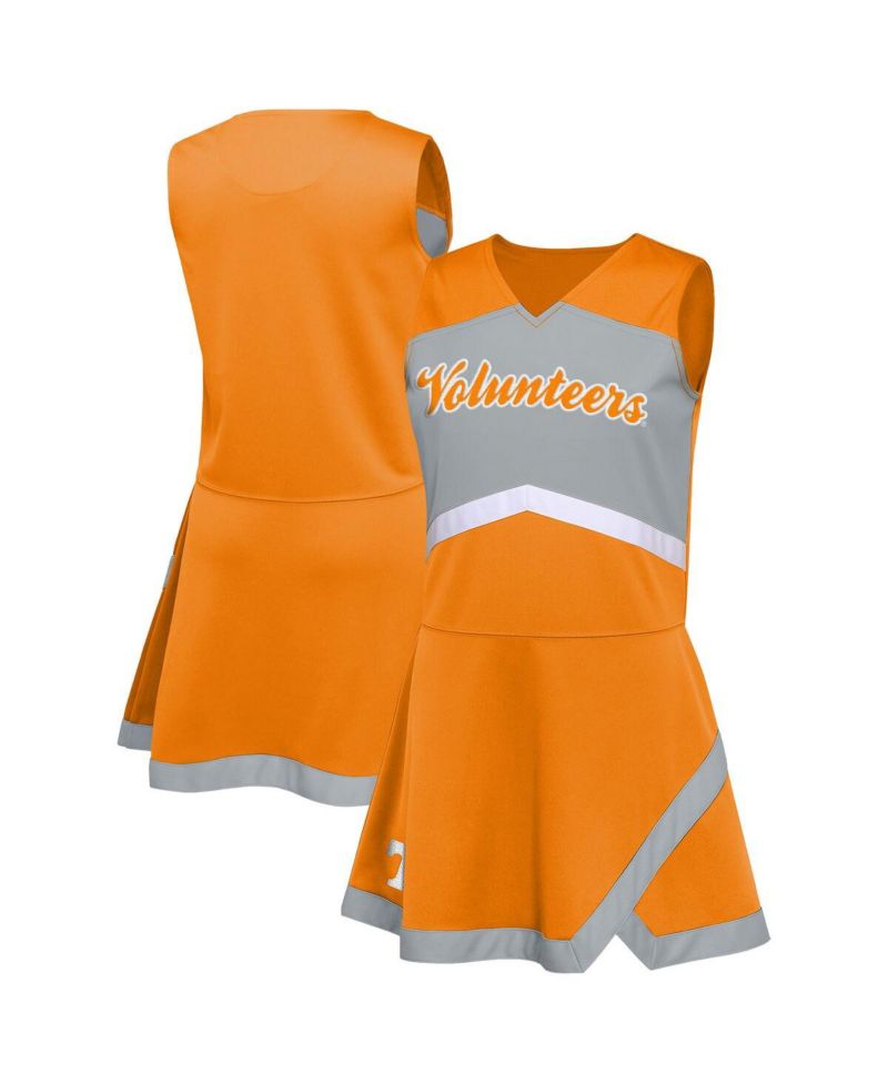 Big Girls Tennessee Orange Tennessee Volunteers Cheer Captain Jumper Dress