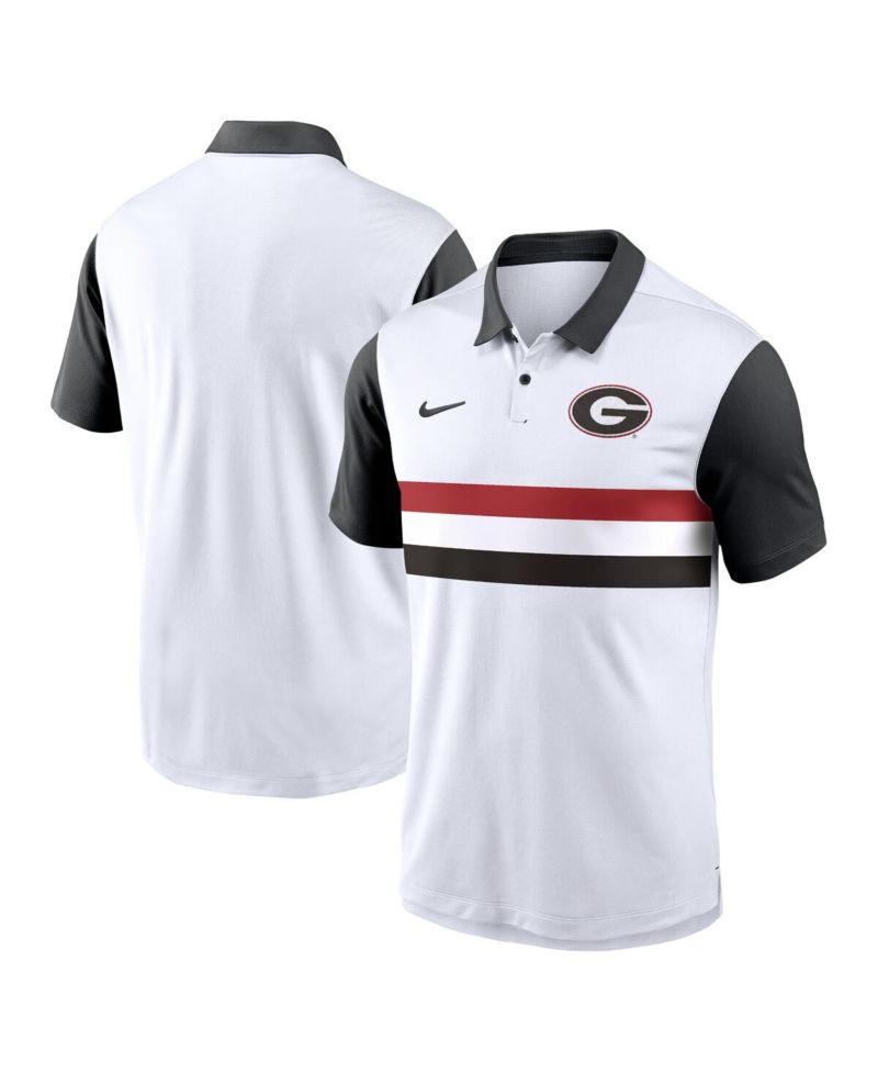 Men's White Georgia Bulldogs Primetime Campus Vapor Performance Polo