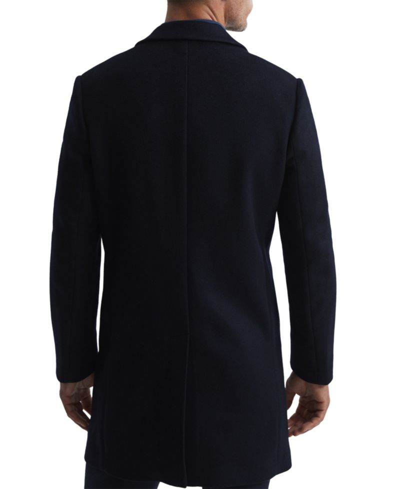Men's Gable Wool-Blend Single-Breasted Mid-Length Overcoat