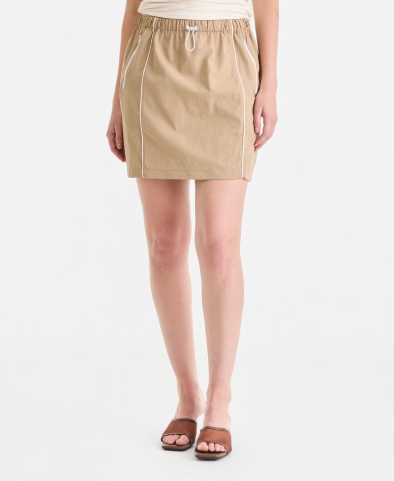 Women's Nylon Track Mini Skirt