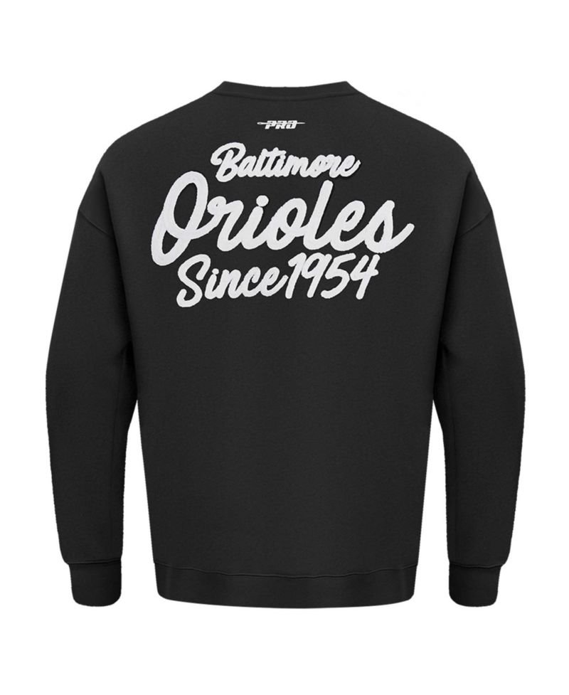 Men's Black Baltimore Orioles Paint The City Dropped Shoulder Pullover Sweatshirt