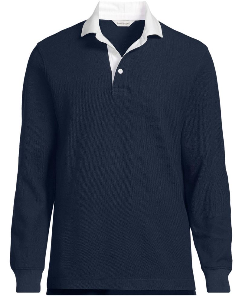 Men's Long Sleeve Honeycomb Pique Rugby
