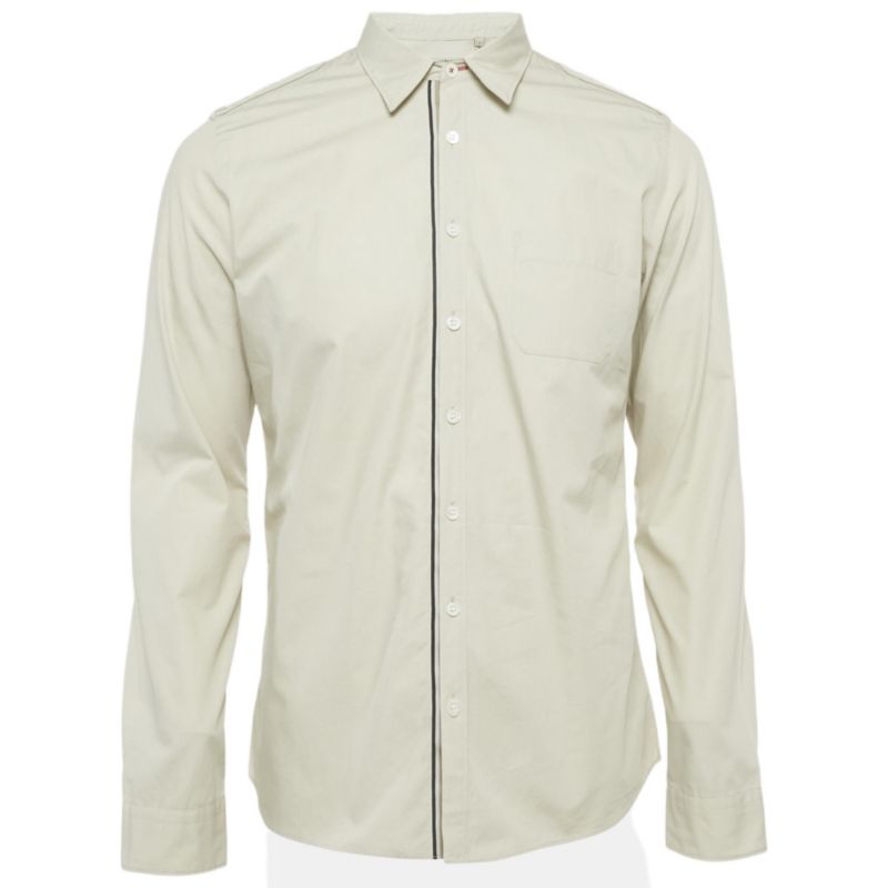 Men's Grey Cotton Long Sleeve Shirt