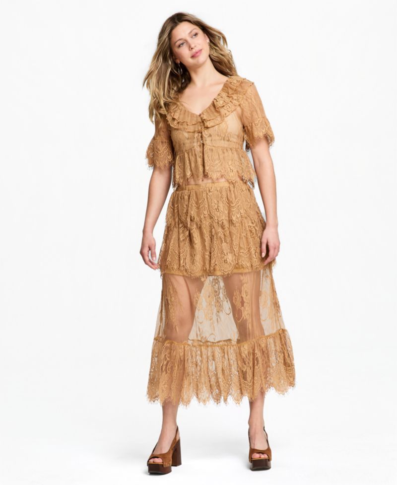 Women's Lace Tiered Maxi Skirt