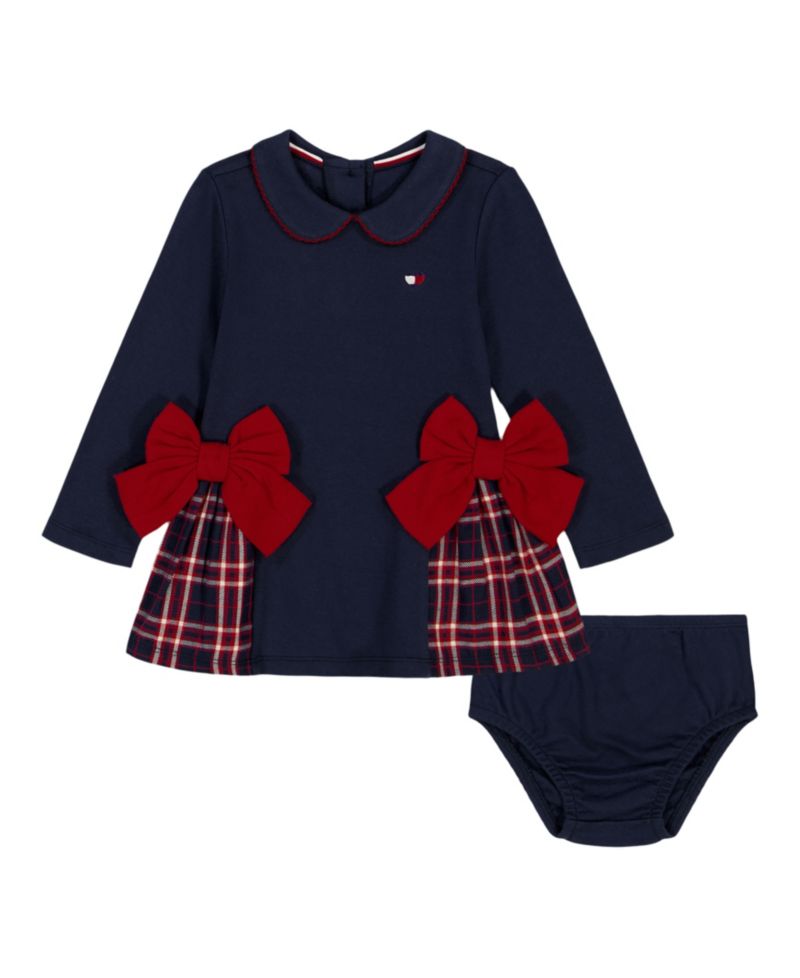 Baby Girls' Long-Sleeve Dress and Diaper Cover, 2-Piece Set