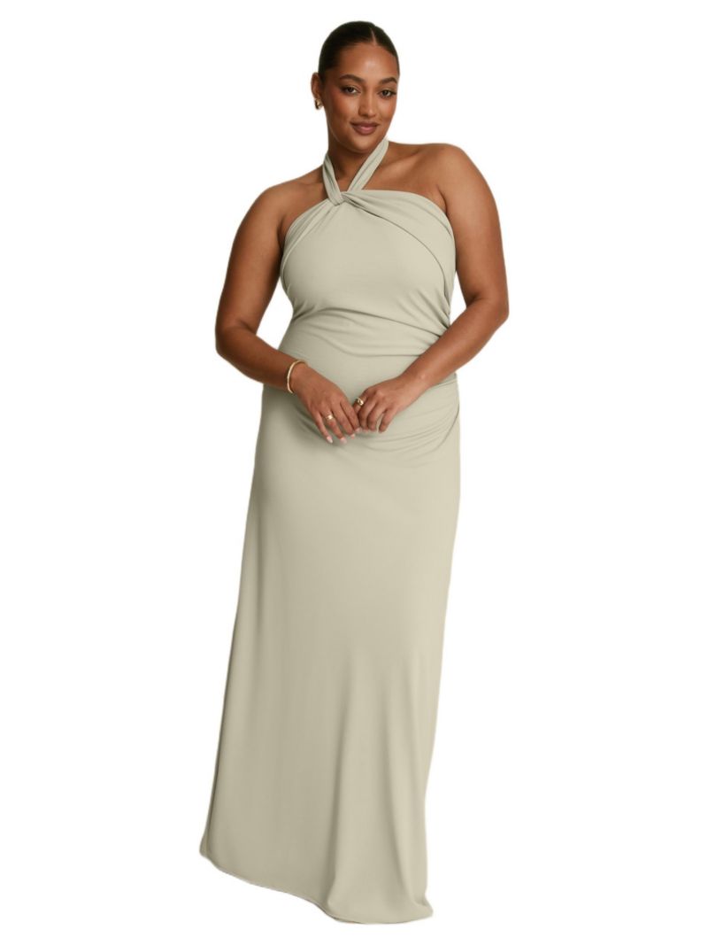 Women's Halter Neck Stretch Bridesmaid Dress