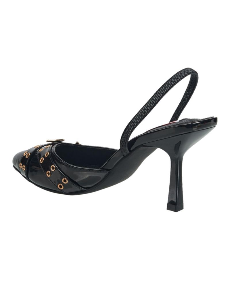 Women's Sade Metal Buckle Logo Heel