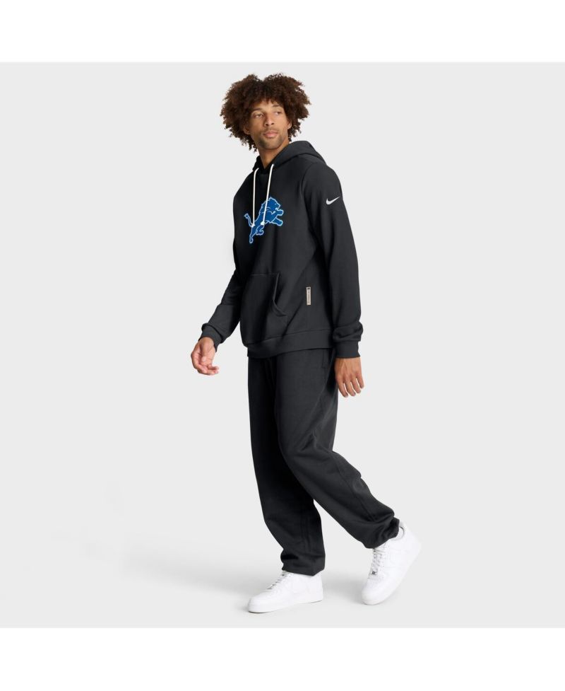 Men's Black Detroit Lions Sideline Offensive Set Play Performance Pullover Hoodie