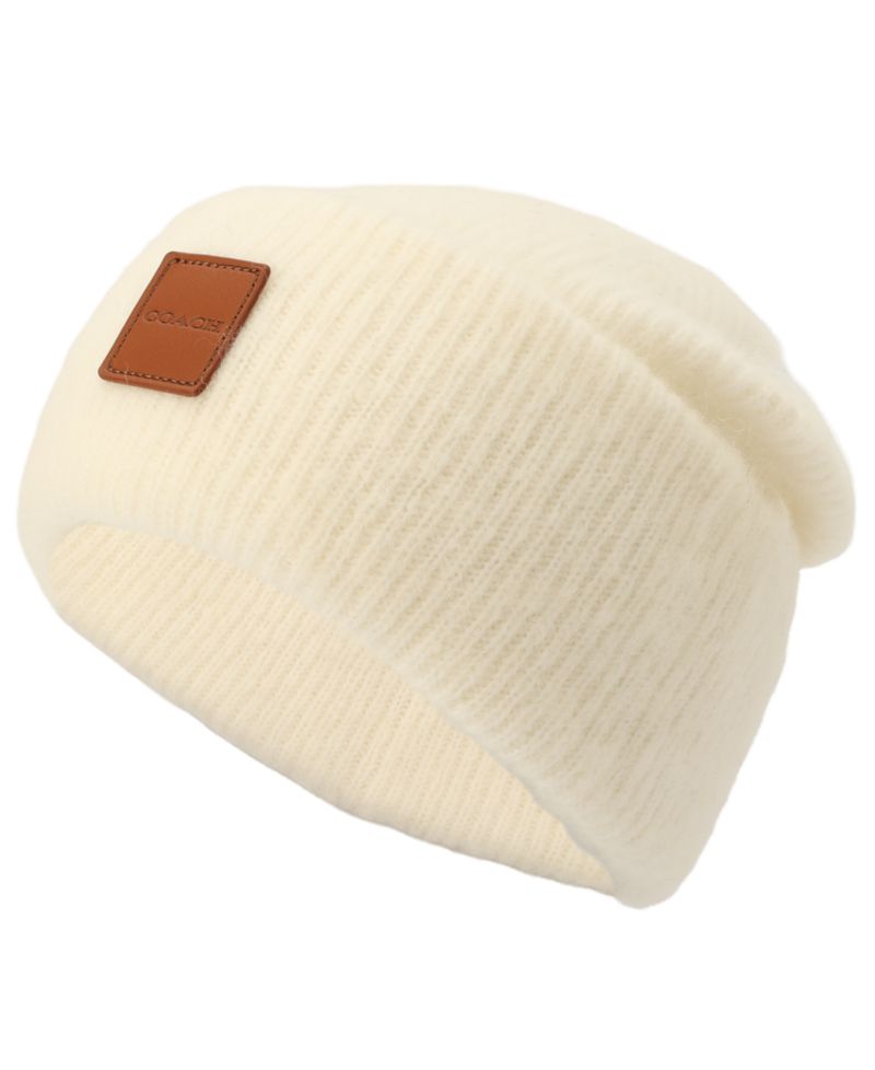 Men's Leather Patch Beanie