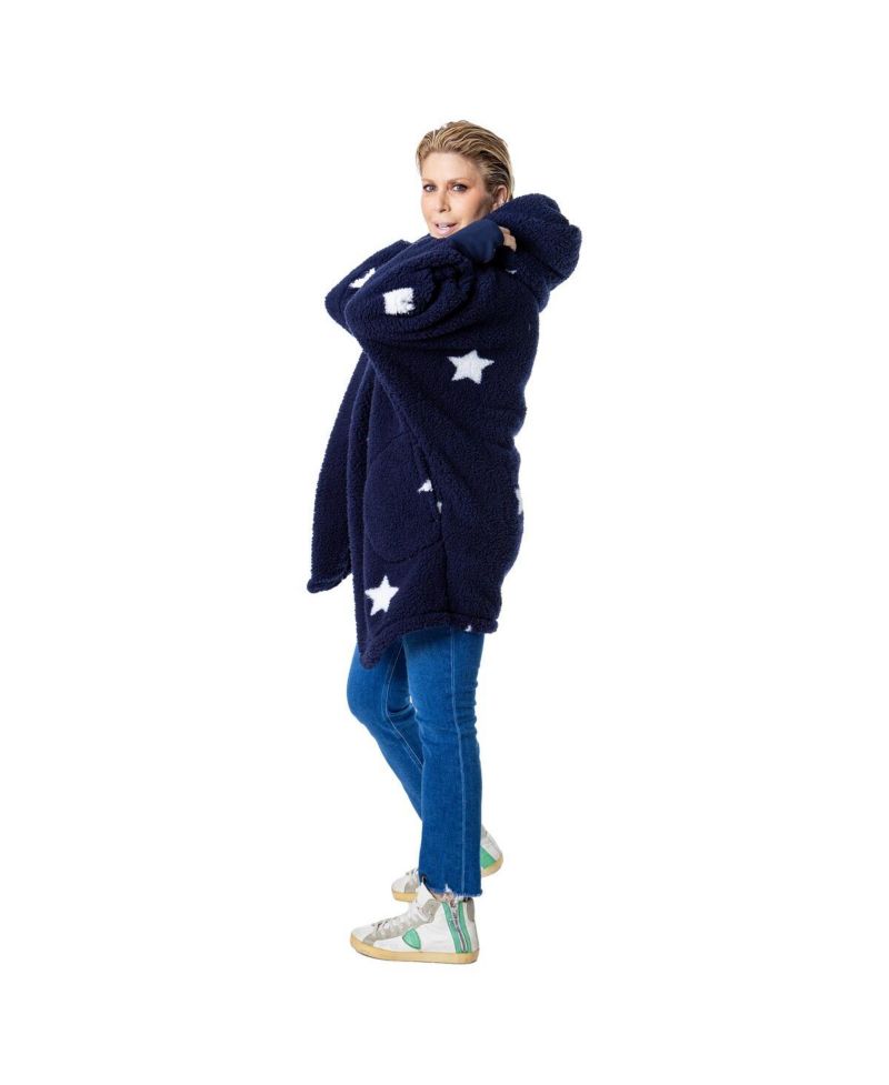 Women's Navy 2025 NBA All-Star Game Lounger Open-Front Sweater