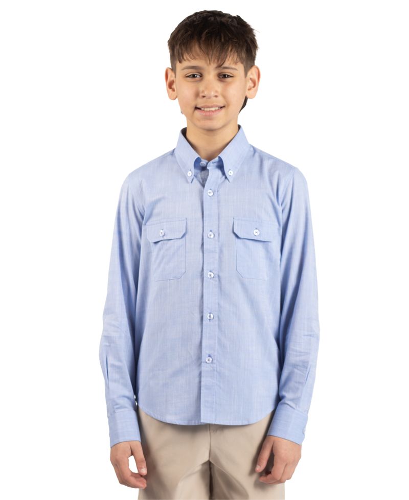 Big Boys Men's Signature Chambray Long Sleeve Shirt