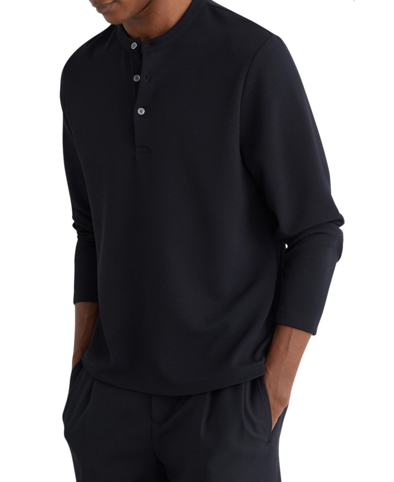 Men's Salvator Textured Long-Sleeve Henley T-Shirt