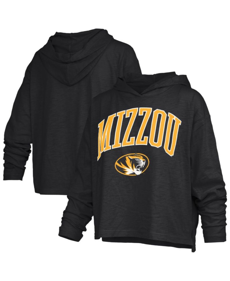Women's Missouri Tigers Nelson Arch Over Logo Hooded Long-Sleeve Oversized T-Shirt