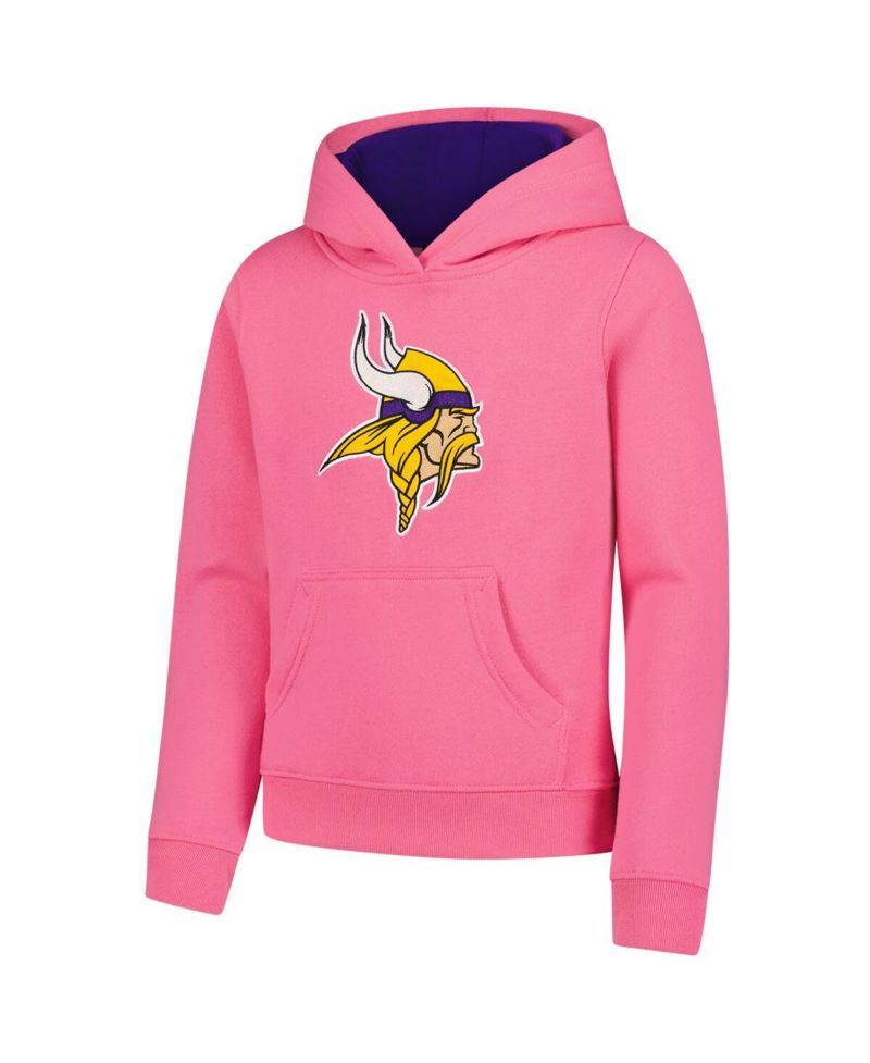 Big Boys and Girls Girl's Pink Minnesota Vikings Prime Hoodie