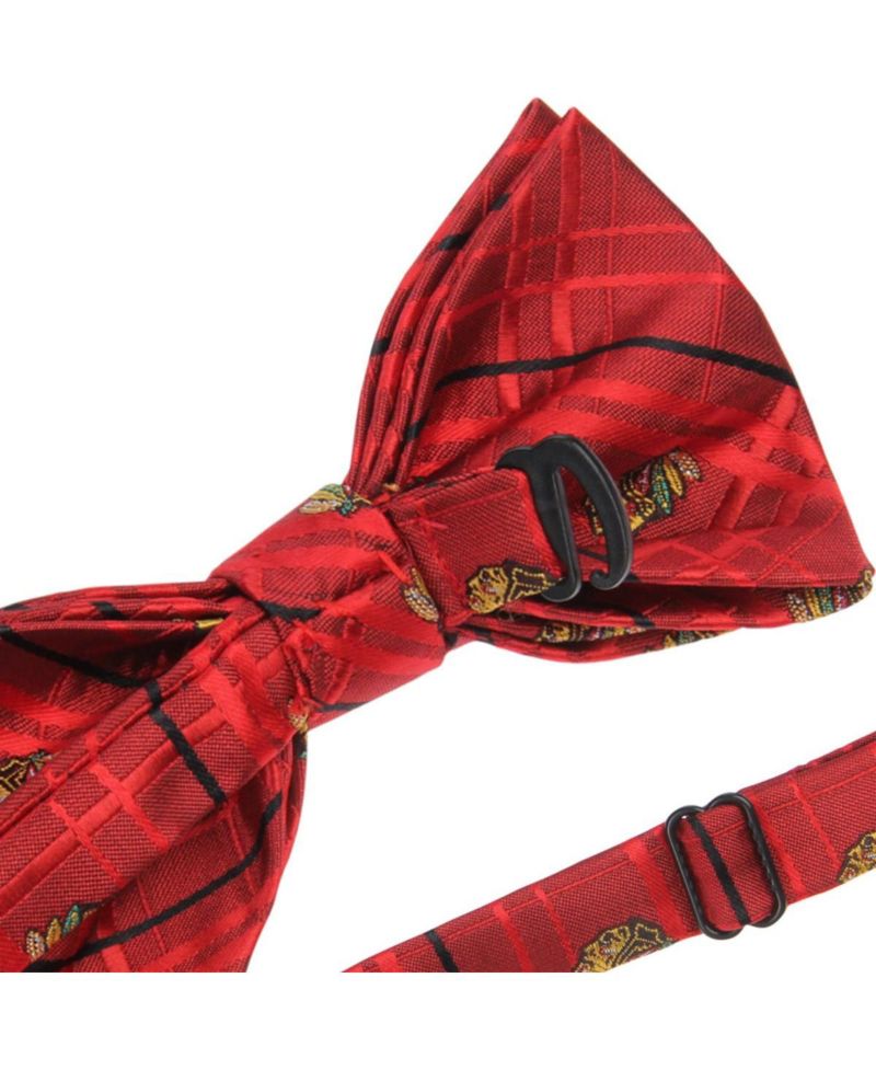 Men's Red Chicago Blackhawks Oxford Bow Tie