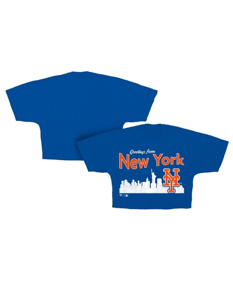 Women's Royal New York Mets Skyline Crop T-Shirt
