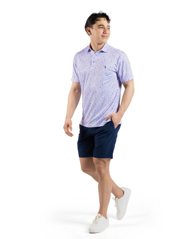 Men's Ditsy Floral Printed Performance Polo
