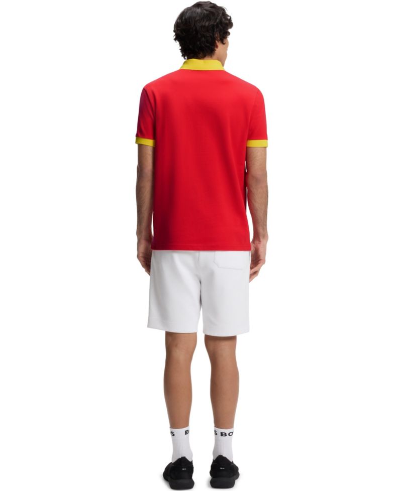 Men's Paddy Spain Country Flag Trim Polo Shirt