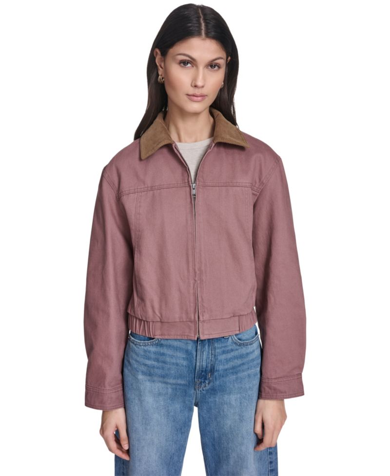 Women's Zip-Front Laydown Collar Coat