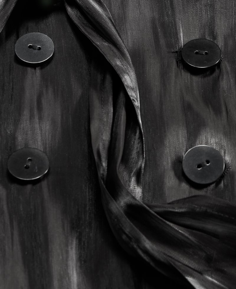 Women's Sheer Organza Double-Breasted Trench Coat