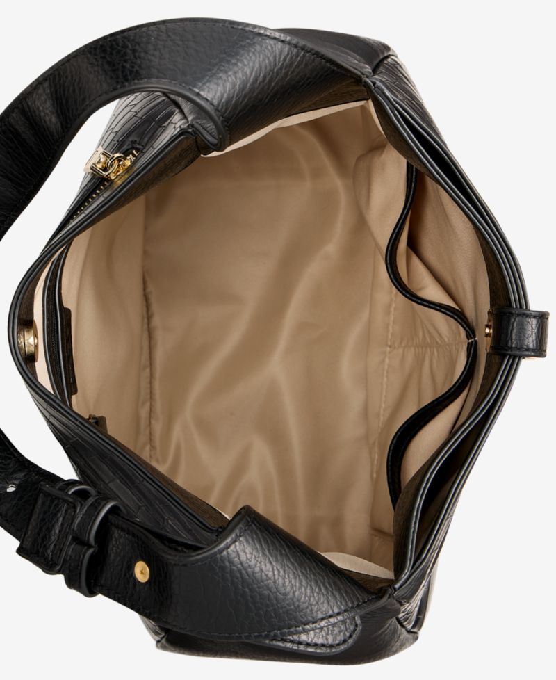 Salee Croco-Embossed Shoulder Bag