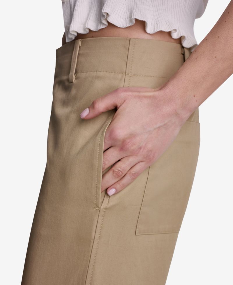 Women's Cuffed Wide-Leg Cropped Pants