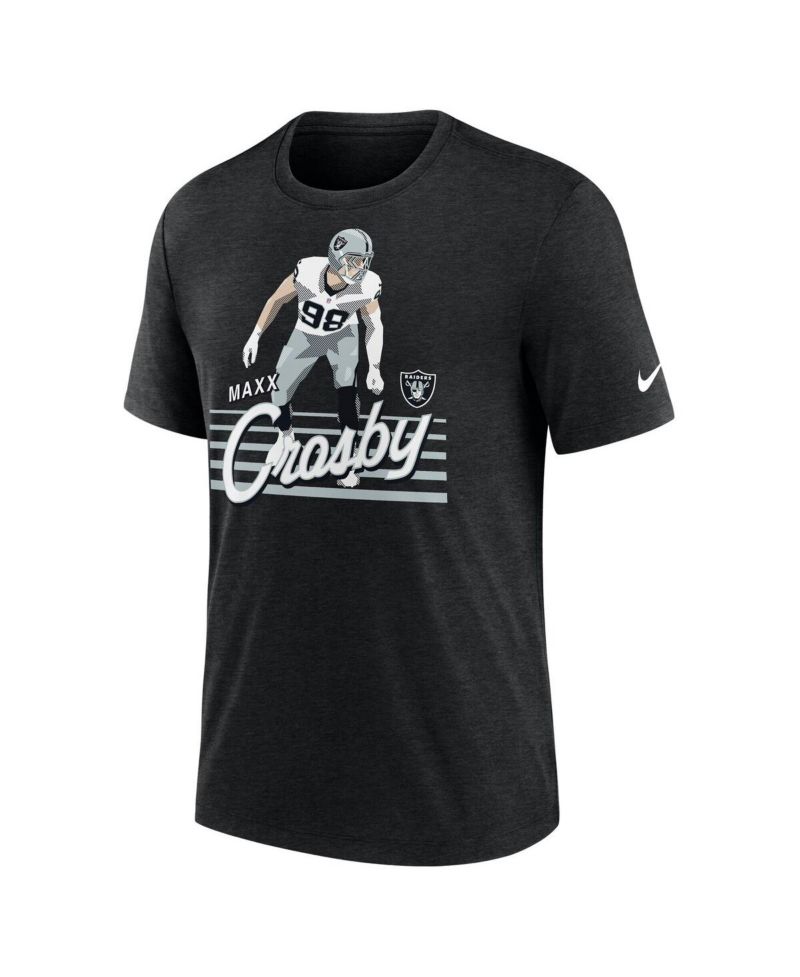 Men's Maxx Crosby Heather Black Las Vegas Raiders Player Graphic T-Shirt