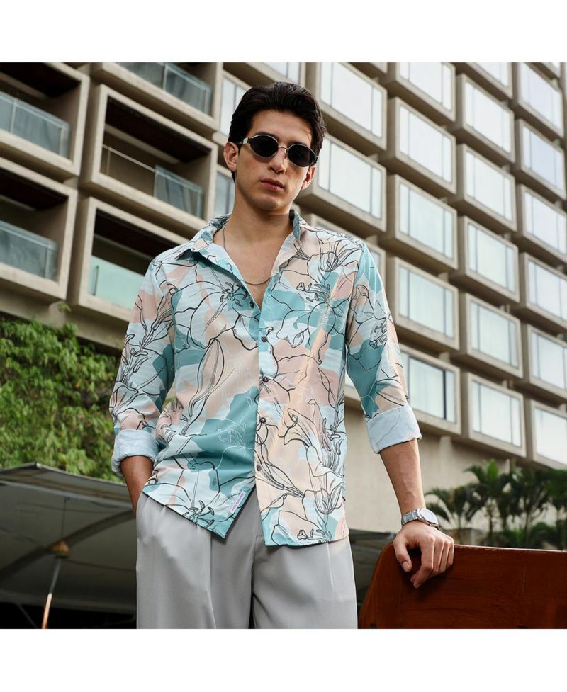 Men's Botanical-Outline Imprint Shirt