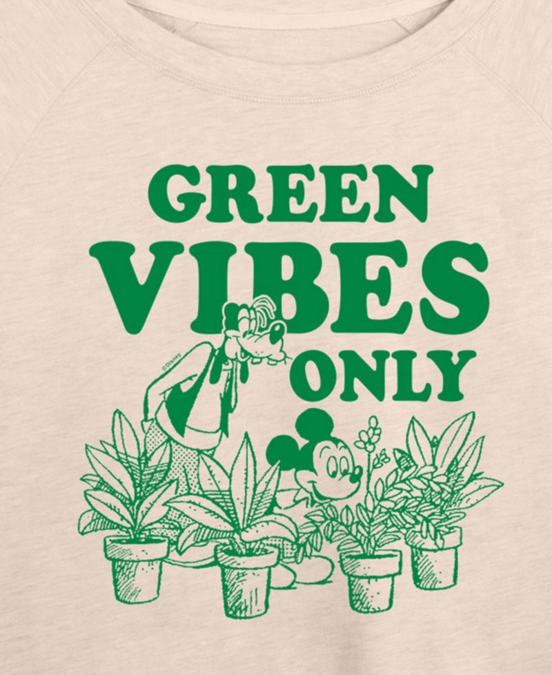 Plus Size Disney Green Vibes Only French Terry Long-Sleeve T-Shirt
