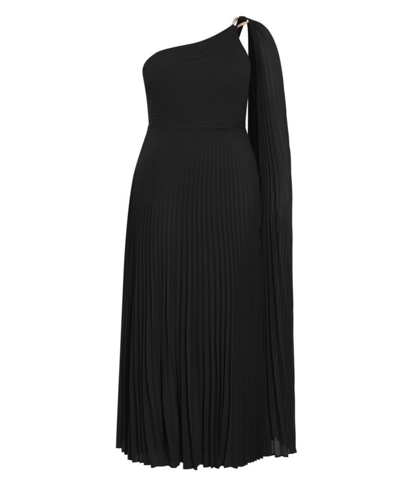Plus Size Eloura One Shoulder Pleat Maxi Dress