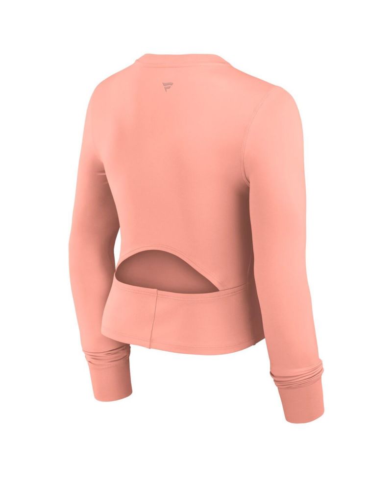 Women's Coral Las Vegas Raiders Studio Fitted Long Sleeve Gym Top