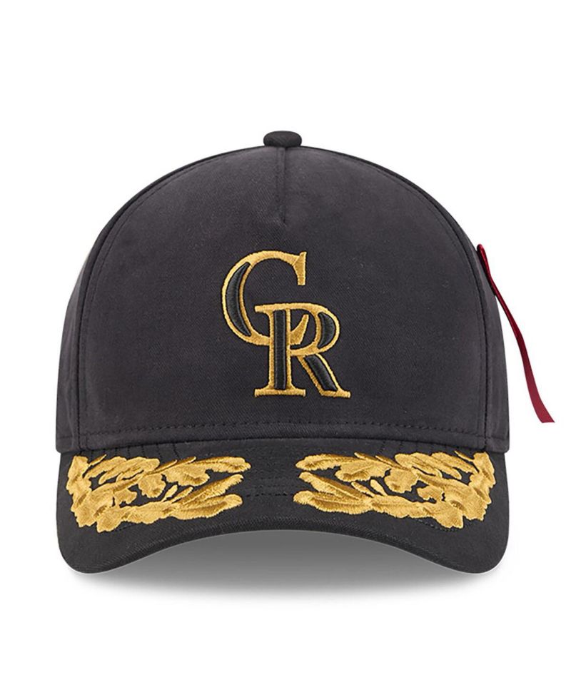 Men's Black Colorado Rockies A-Frame 9FORTY Adjustable Hat
