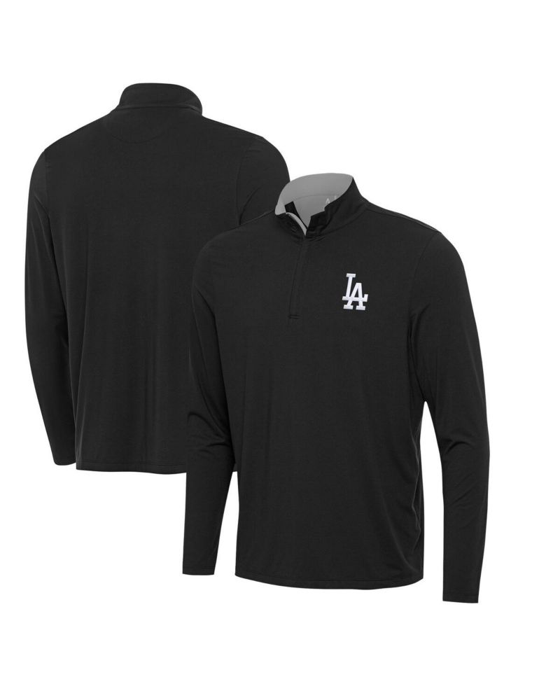 Men's Black Los Angeles Dodgers Content Quarter-Zip Hoodie