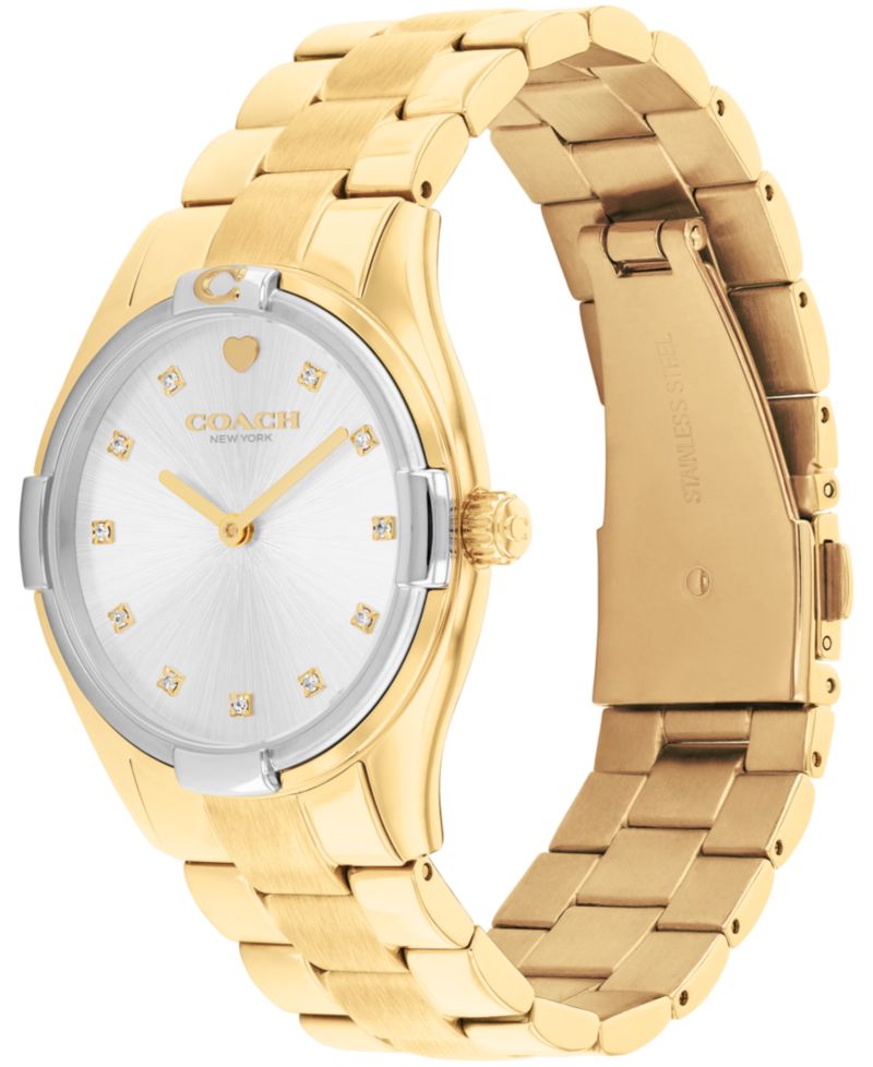 Women's Brooks Gold-Tone Stainless Steel Bracelet Watch 34mm
