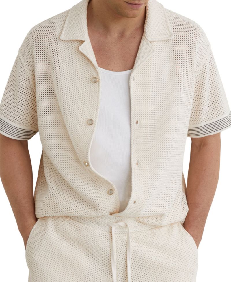 Men's Aliso Crochet Tape Cuban Shirt