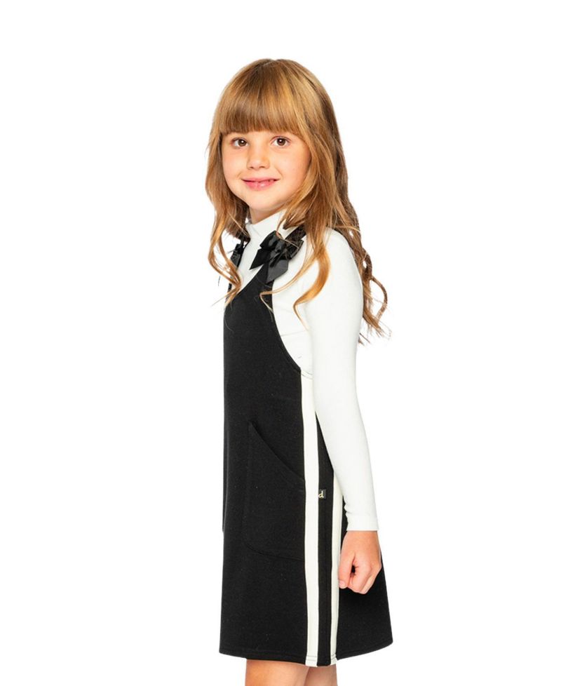 Big Girls 6-14 Brushed Rib Mock Neck Top