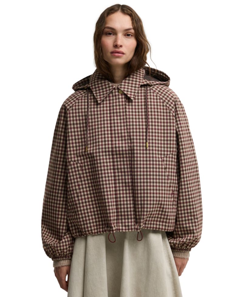 Women's Audrey Gingham Hooded Raincoat