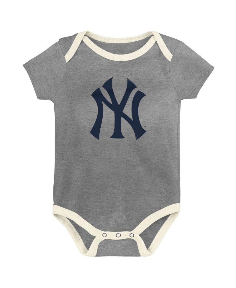 Baby Boys and Girls New York Yankees Home Team 3-Pack Bodysuit Set