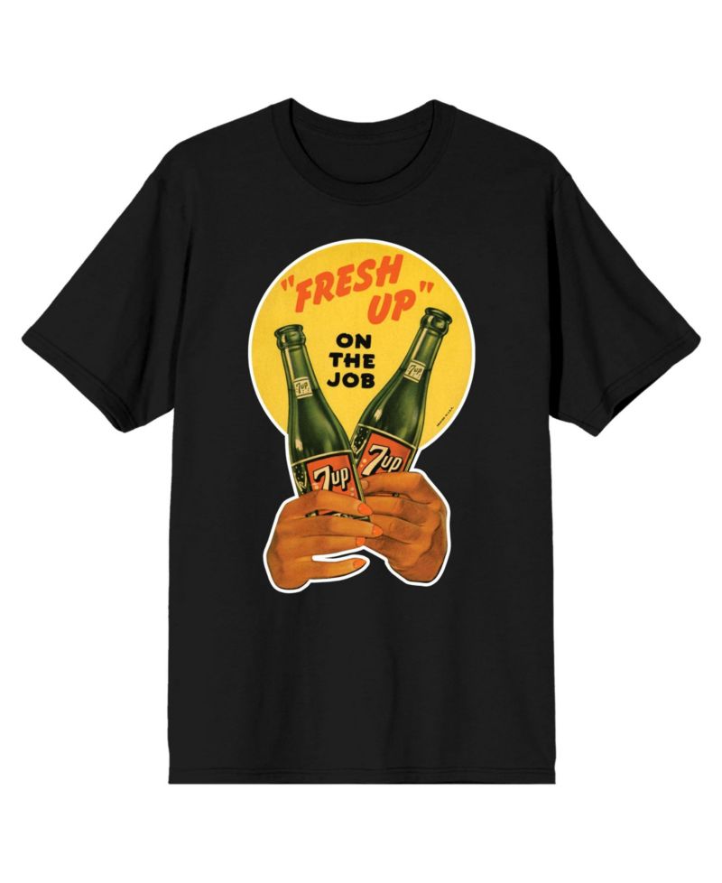 Men's Fresh Up On The Job 2 Green Bottles Black Short Sleeve Adult T-Shirt-3XL