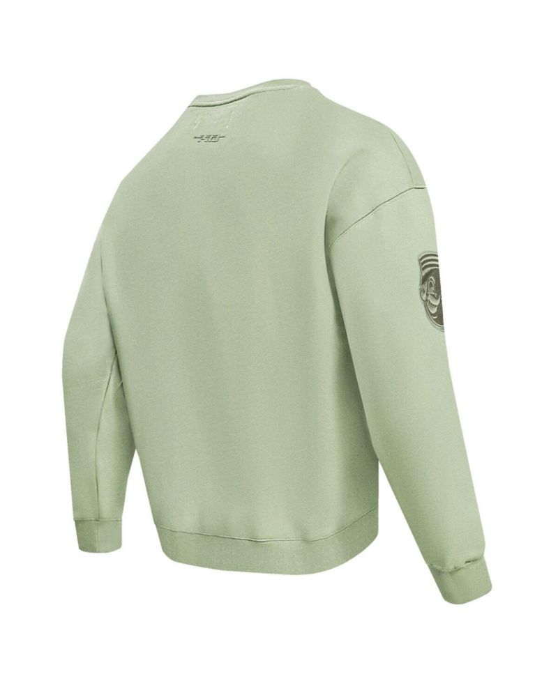 Men's Green Cincinnati Reds Neutral Drop Shoulder Pullover Sweatshirt