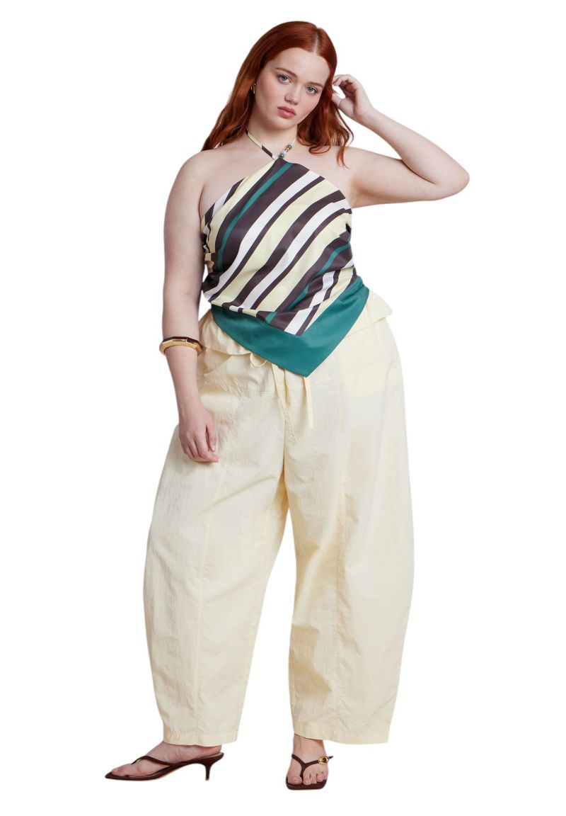 Plus Size Foldover Tie Waist Pant