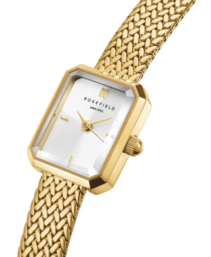 Mini Octagon Women's Gold Tone Stainless Bracelet Watch 18.5mm