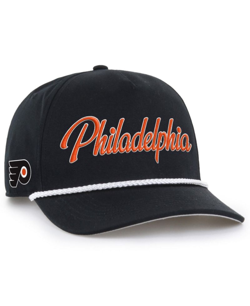 Men's '47 Black Philadelphia Flyers Overhand Hitch Adjustable Hat