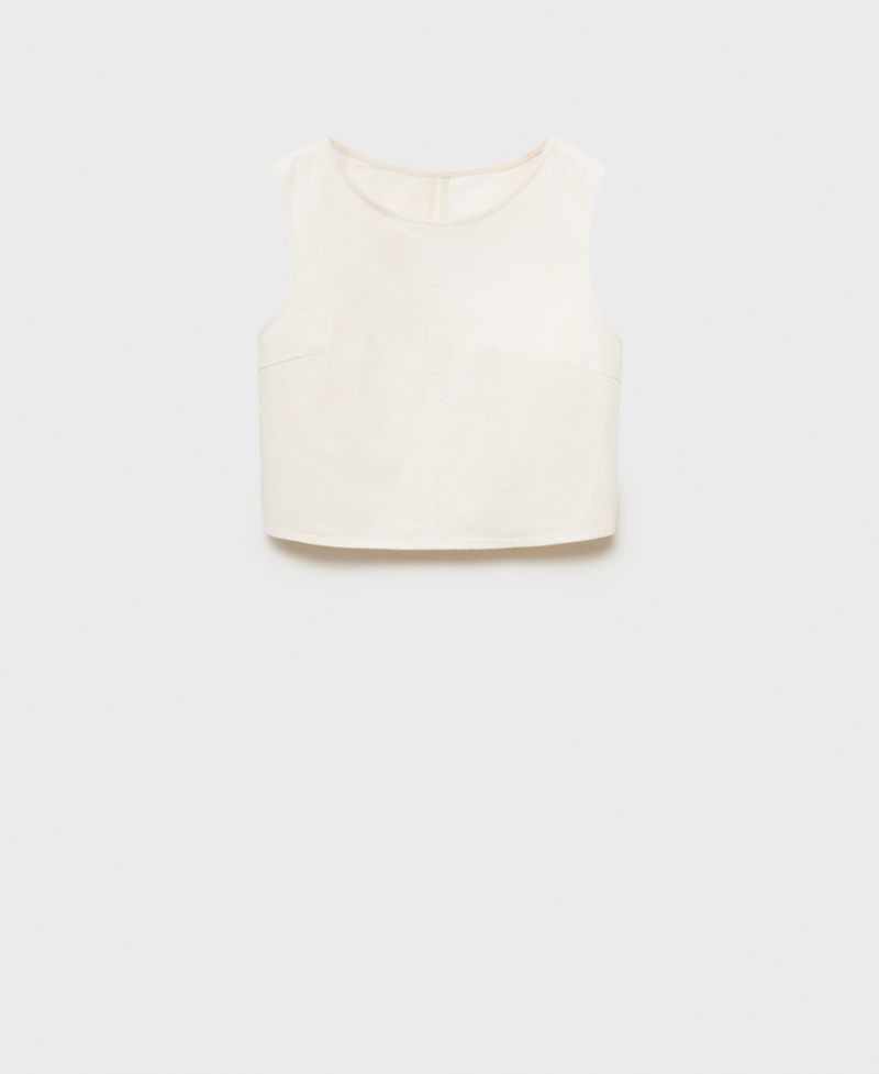 Women's Buckle Closure Denim Crop Top