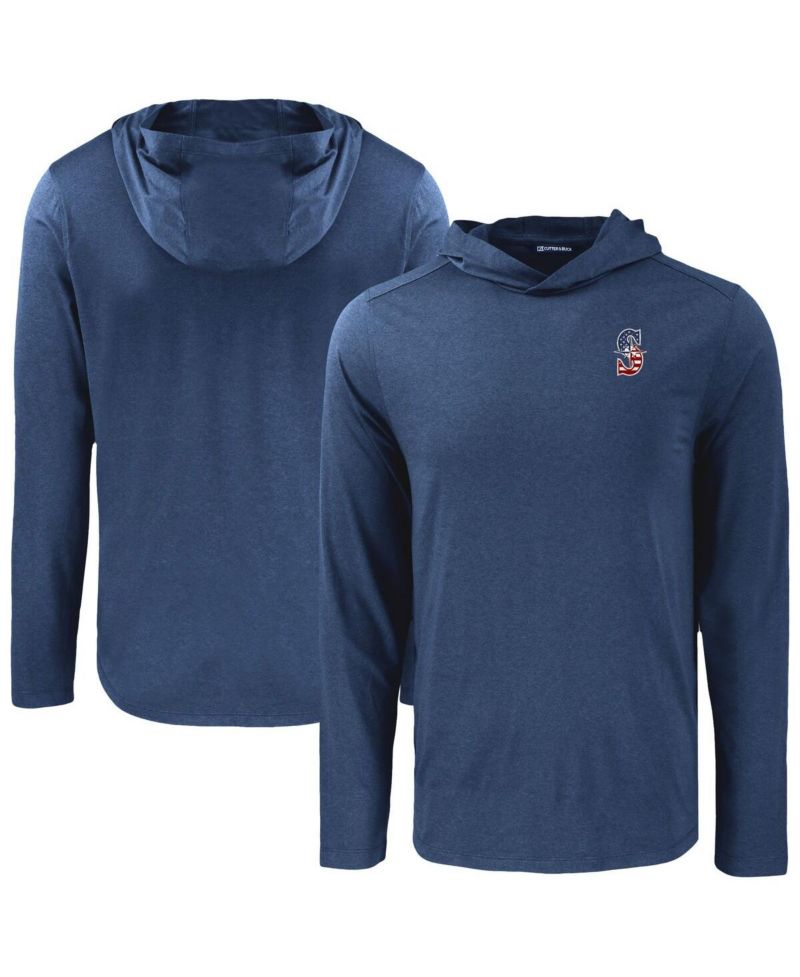 Men's Navy Seattle Mariners Coastline Epic Comfort Eco Hoodie Long Sleeve T-Shirt