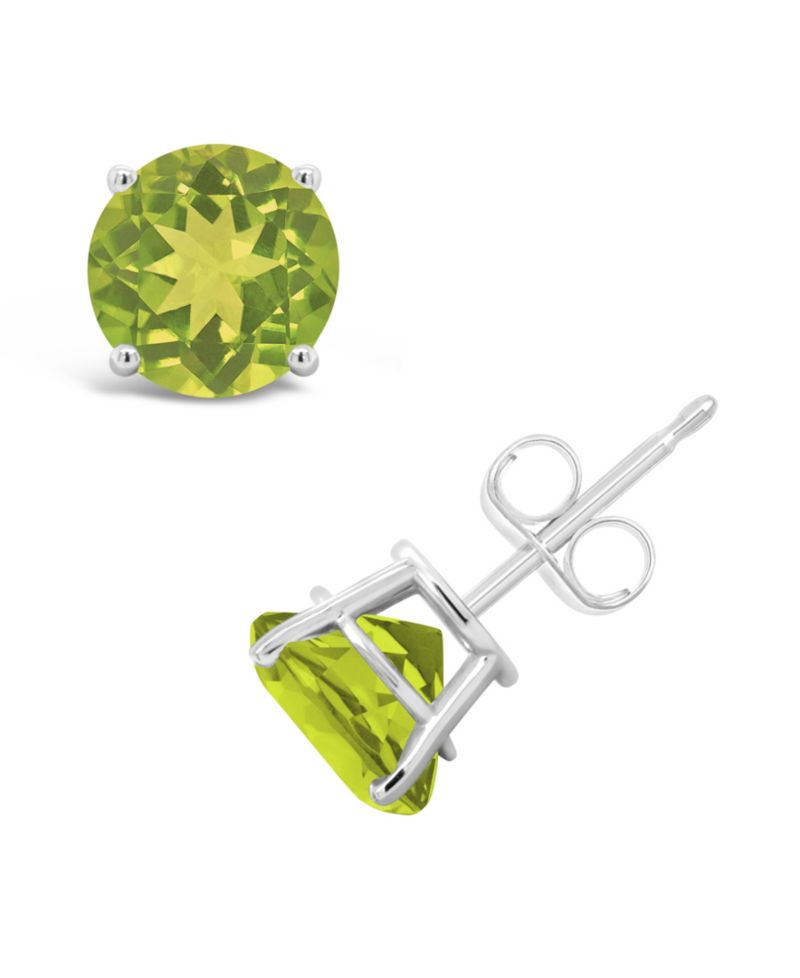 Blue Topaz (3-1/10 ct. t.w.) Stud Earrings in Sterling Silver (Also Available in Peridot and Amethyst)