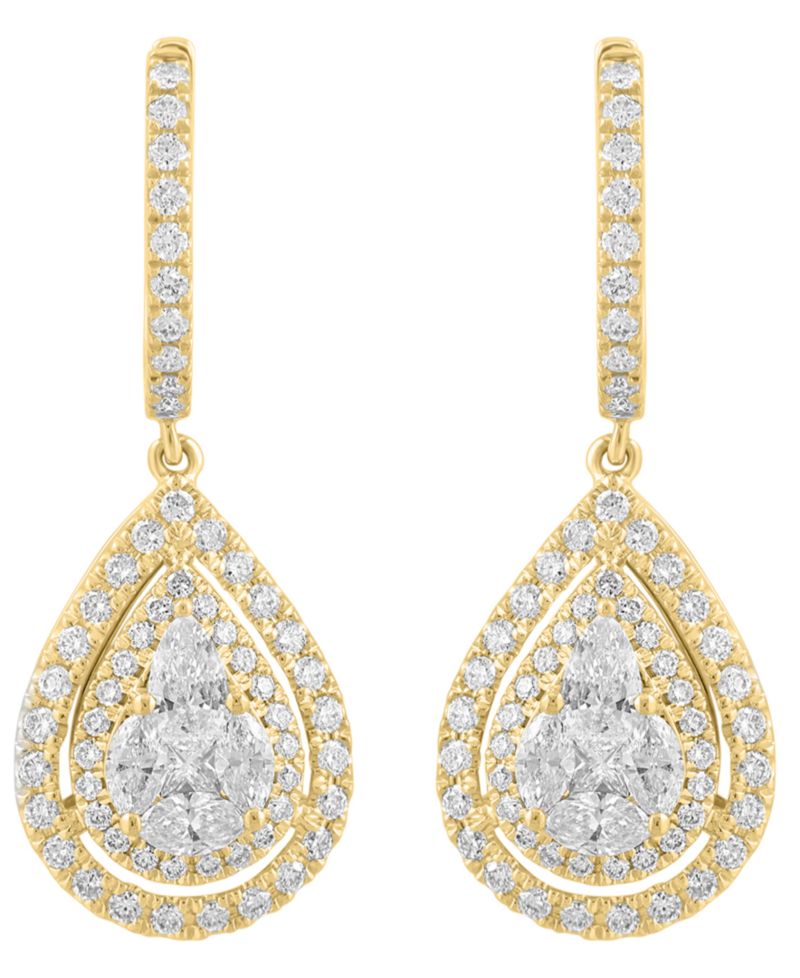 Diamond Drop Earrings (1-1/8 ct. t.w.) in 14k Yellow Gold