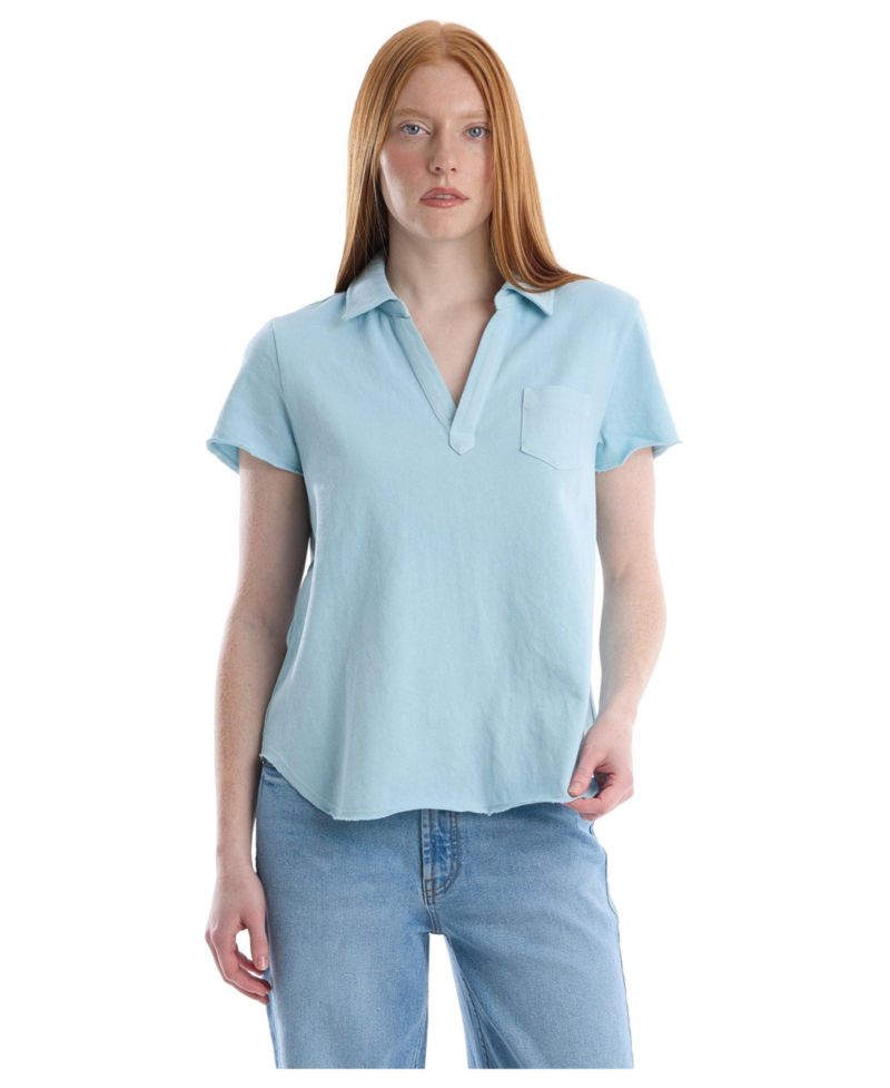 Women's Clothing Chest Pocket Polo Tee