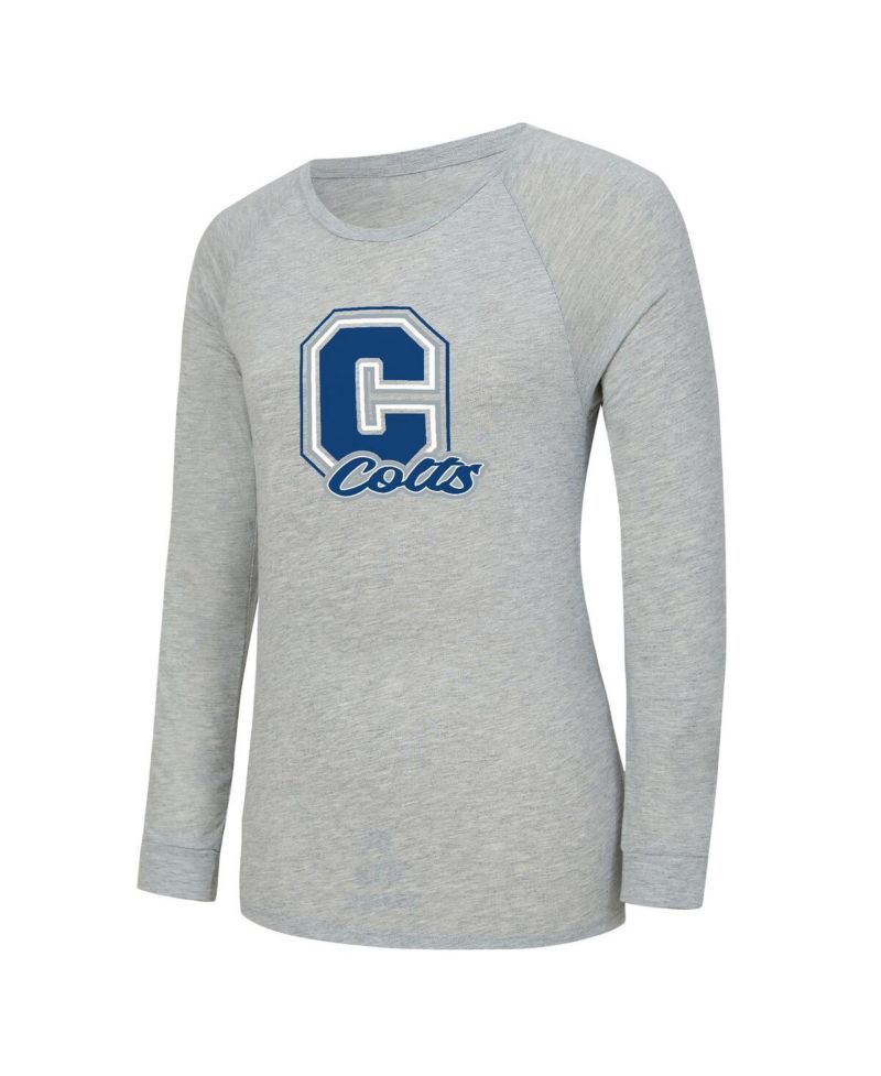 Women's 2-Piece Heather Gray/Royal Indianapolis Colts Regulate Plaid Long-Sleeve T-Shirt Shorts Sleep Set
